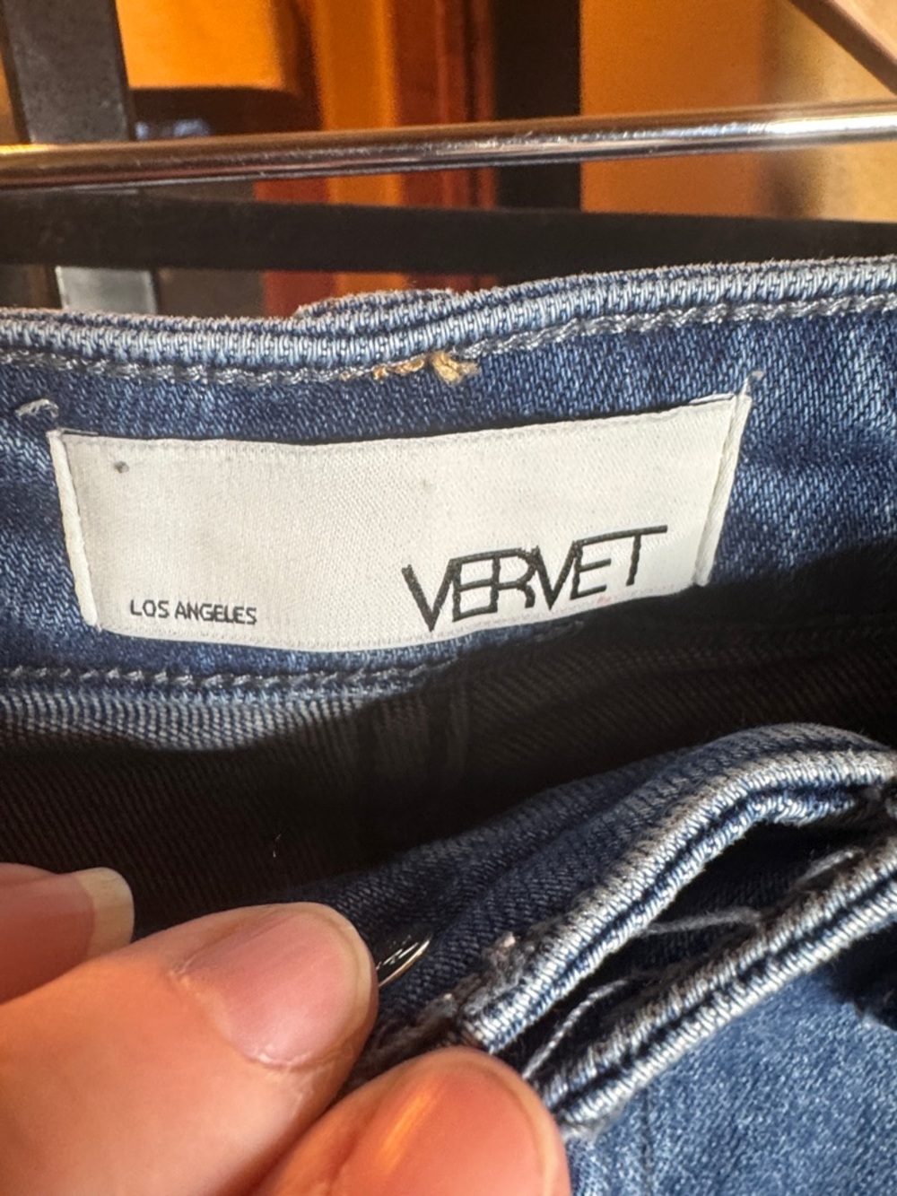 Vervet Super High Rise 90s Flare Jeans Distressed Knee Wide Leg Denim Size 27 - Picture 6 of 10